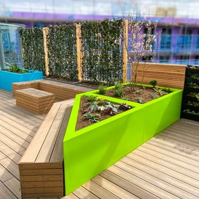 Bespoke Fibreglass Planters for Roof top Terrace